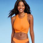 Women's Longline Twist Bikini Top - Kona Sol Zest Orange D/dd Cup