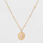 Distributed By Target Coin And Stone Short Necklace - Gold