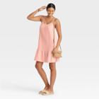 Women's Sleeveless Tiered Gauze Dress - Universal Thread Blush Pink