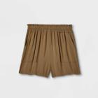 Girls' Smocked Waist Pull-on Shorts - Art Class Olive Green