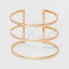 Three Row Hammered Cuff Bracelet - A New Day Gold