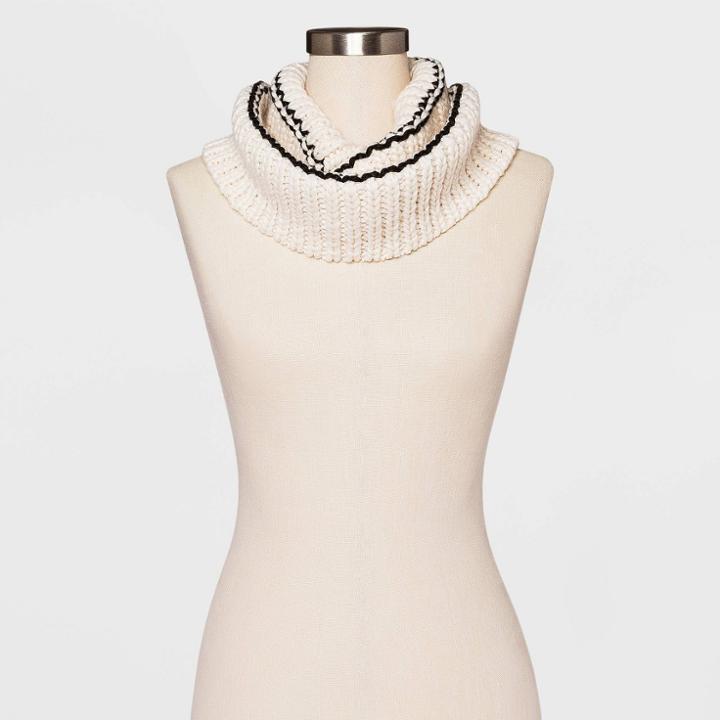 Women's Striped Knit Cowl - Wild Fable Cream, Ivory