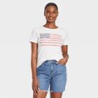 Grayson Threads Women's American Flag Short Sleeve Graphic T-shirt - White