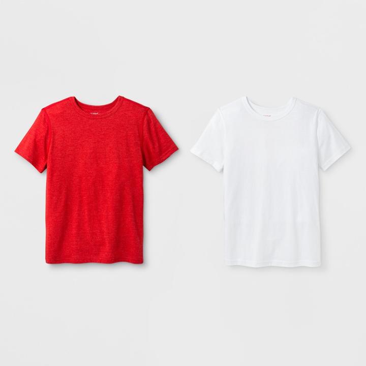 Boys' 2pk Adaptive Short Sleeve T-shirt - Cat & Jack Red/white
