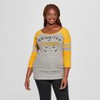 Women's Harry Potter Plus Size 3/4 Sleeve Quidditch Baseball Raglan Graphic T-shirt (juniors') Heather Gray