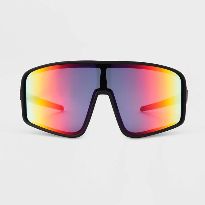 All In Motion Men's Matte Plastic Shield Sunglasses - All In