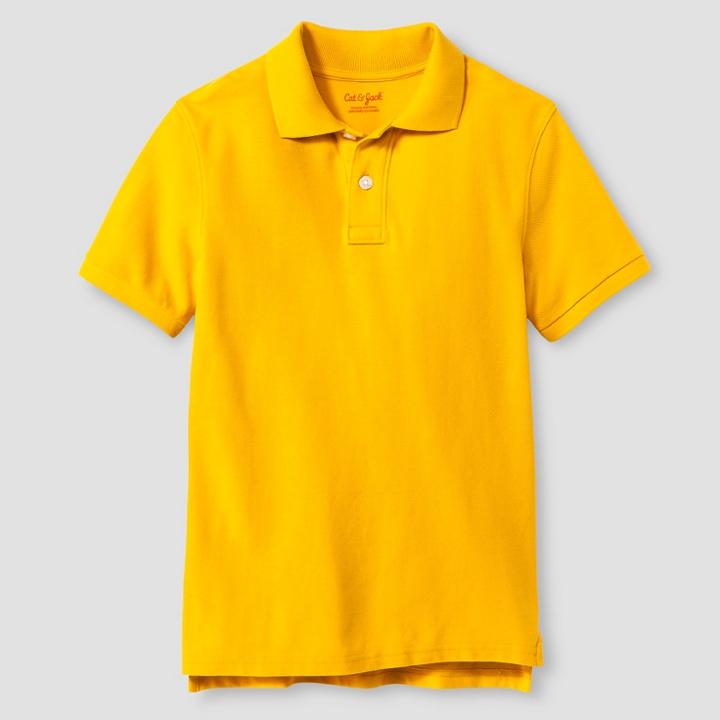 Boys' Pique Polo Shirt - Cat & Jack Gold