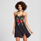Women's Embroidered Cover Up Dress - Xhilaration Black