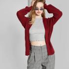 Women's Long Sleeve Boxy Cardigan - Wild Fable Berry Maroon