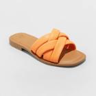 Women's Rory Wide Width Padded Slide Sandals - A New Day Orange