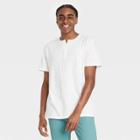 Men's Relaxed Fit Short Sleeve Henley T-shirt - Goodfellow & Co White