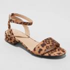 Women's Winona Leopard Print Ankle Strap Sandals - A New Day Brown