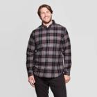 Men's Tall Plaid Long Sleeve 1-pocket Flannel Button-down Shirt - Goodfellow & Co Thundering Gray