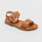 Girls' Kamila Ankle Strap Sandals - Cat & Jack Cognac 13, Toddler Girl's, Brown