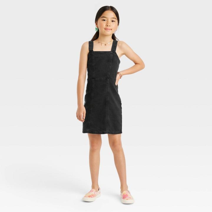 Girls' Pinafore Dress - Art Class Black
