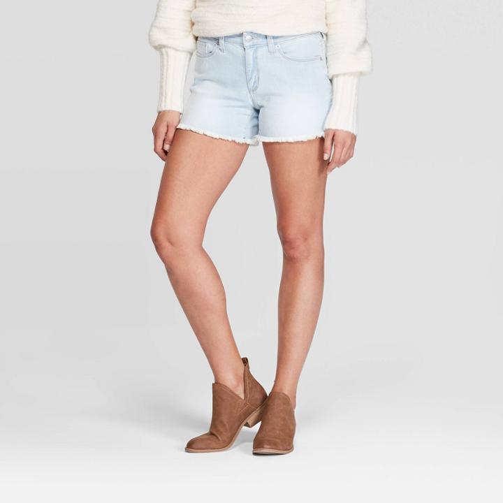 Women's High-rise Midi Jean Shorts - Universal Thread Light Wash 12, Women's, Blue