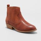 Women's Western Wide Width Ankle Boots - Universal Thread Cognac (red) 6w,