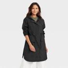 Women's Hooded Rain Coat - A New Day Black