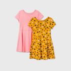 Toddler Girls' 2pk Polka Dot Cat Dress - Cat & Jack Yellow/coral