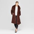 Women's Faux Mink Robe Coat - Who What Wear Brown