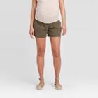 Maternity Twill Pull-on Shorts - Isabel Maternity By Ingrid & Isabel Olive Xs, Women's, Green