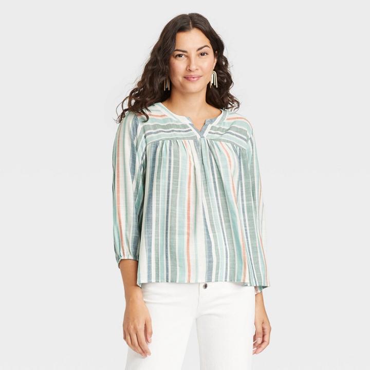 Women's Bishop Long Sleeve Embroidered Top - Knox Rose White
