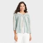 Women's Bishop Long Sleeve Embroidered Top - Knox Rose White