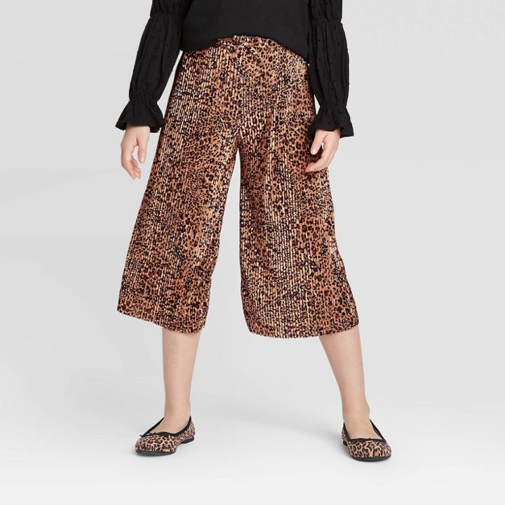 Girls' Wide Leg Pants - Art Class Tan S, Girl's,