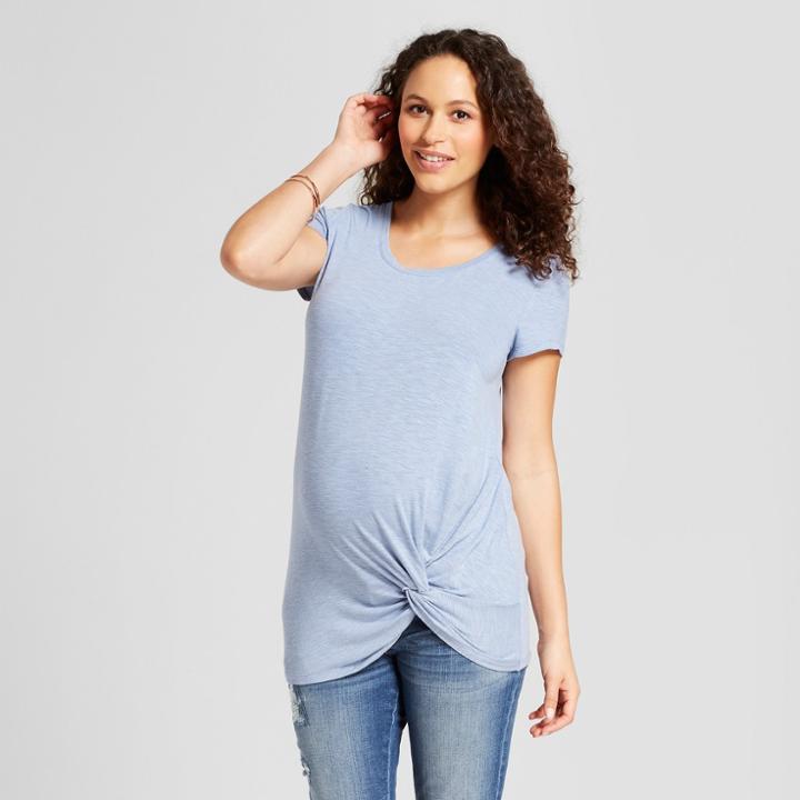Maternity Short Sleeve Knot Top - Isabel Maternity By Ingrid & Isabel Amparo Blue Xxl, Infant Girl's