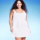 Women's Tiered Cover Up Mini Dress - Wild Fable White