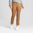 Women's Straight Leg Curvy Fit Slim Ankle Pants - A New Day Camel