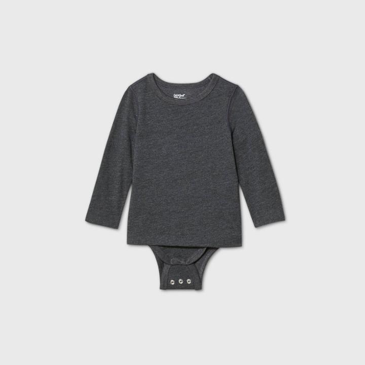 Toddler Boys' Adaptive Long Sleeve Adjustable Bodysuit - Cat & Jack Dark Gray