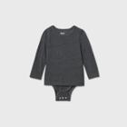 Toddler Boys' Adaptive Long Sleeve Adjustable Bodysuit - Cat & Jack Dark Gray