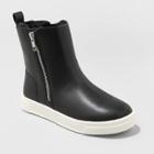 Girls' Nikita Slip-on Zipper Booties - Cat & Jack Black