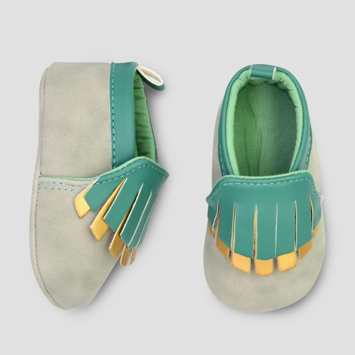 Baby Girls' Faux & Fern Moccasin Shoes - Cloud Island Gray 3-6m,