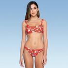 Women's Ruffle Strap Bikini Top - Sugar Coast By Lolli Red S, Women's, Size: Small,