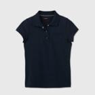 Girls' Adaptive Short Sleeve Polo Shirt - Cat & Jack Navy
