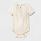 Baby Boys' Rib Henley Bodysuit - Cat & Jack Off-white Newborn