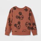 Toddler Boys' Disney Mickey Mouse Pullover Sweatshirt - Brown