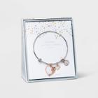 No Brand Rose Gold With Mother Of Pearl And Cubic Zirconia Hearts 'grandma' Bracelet -