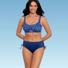Women's Slimming Control Cut Out Bikini Top - Beach Betty By Miracle Brands Blue