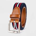 Men's 35mm Americana Striped Web Belt - Goodfellow & Co Red/navy/white