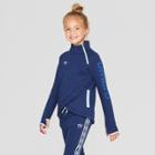 Umbro Girls' Asymmetrical Fleece Pullover - Navy Blue