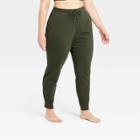 Women's Plus Size Mid-rise French Terry Joggers - All In Motion Olive Green
