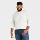 Men's Tall Standard Fit Long Sleeve Henley T-shirt - Goodfellow & Co White