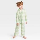 No Brand Toddler Spring Plaid Matching Family Pajama Set - Green