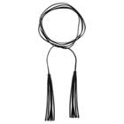 Distributed By Target Women's Necklace Faux Suede Wrap Choker With Long Tassels - Black