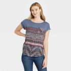 Women's Short Sleeve Woven T-shirt - Knox Rose Navy