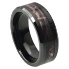 Men's Daxx Ceramic Band With Wood Image Inlay - Black
