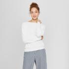 Women's Chenille Pullover Sweater - A New Day White